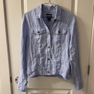 100% Linen Jones New York Light Blue Jacket